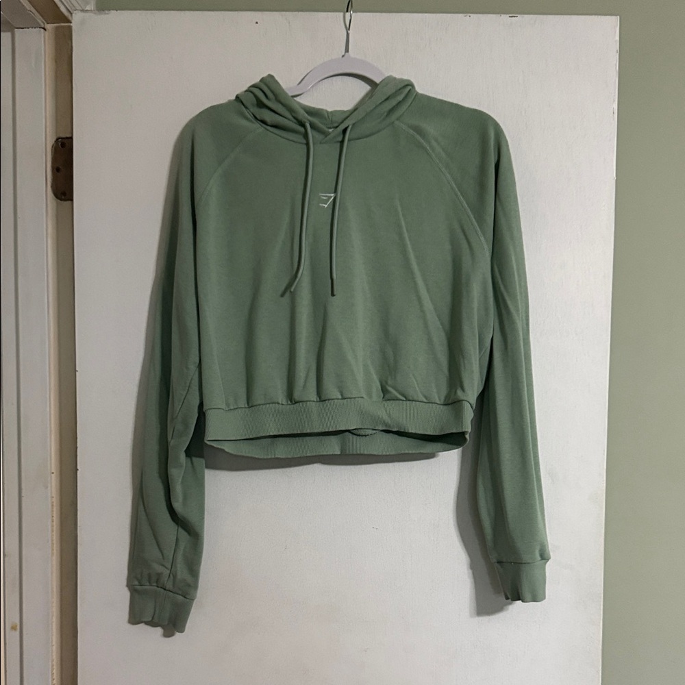 Gymshark Sage Green Cropped Hoodie